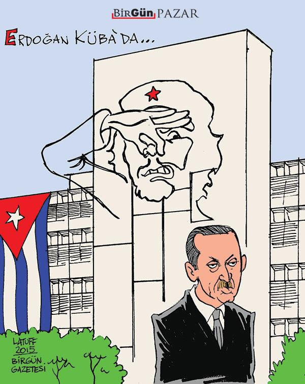 Brezilyalı karikatürist Latuff, Erdoğan'ın Küba ziyaretini böyle çizdi - Resim : 1