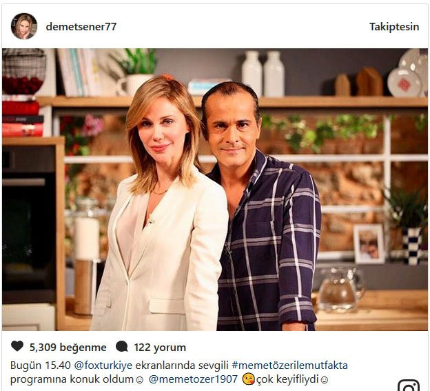 Demet Şener, Memet Özer’le fotoğrafını paylaştı, sosyal medya sallandı! - Resim : 1