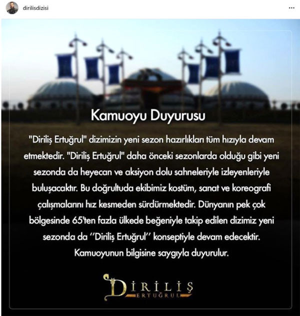 Diriliş Ertuğrul yeni sezonda nasıl devam edecek? Yapım ekibinden açıklama... - Resim : 1