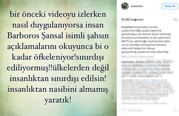 Ece Erken'den Barbaros Şansal'a: Haddine mi be adamcık! - Resim : 1