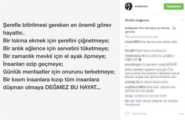 Arda Turan'dan sitem dolu paylaşım: Değmez bu hayat! - Resim : 1