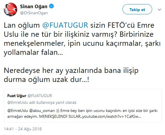 Birbirlerine girdiler! Sinan Oğan'dan Türkiye yazarı Uğur'a: Evine tosunları ne zaman alacaksın? - Resim : 3