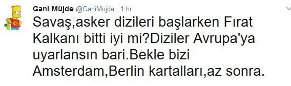 Gani Müjde'den olay gönderme: 'Tam diziler başlarken, Fırat Kalkanı bitti iyi mi...' - Resim : 1