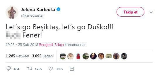 Jelena Karleusa’dan olay Fenerbahçe paylaşımı! Küfür etti! - Resim : 1