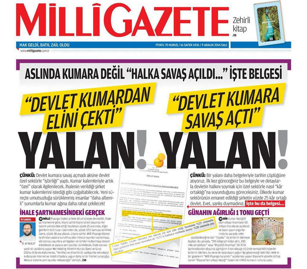 Milli Gazete Erdoğan'ı kumarla vurdu! - Resim : 1