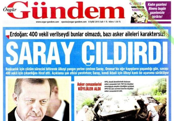 Özgür Gündem'e 'Saray Çıldırdı' soruşturması - Resim : 1