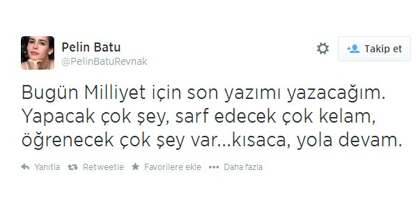 Milliyet'teki işine son verilen Pelin Batu'dan ilk yorum! - Resim : 1