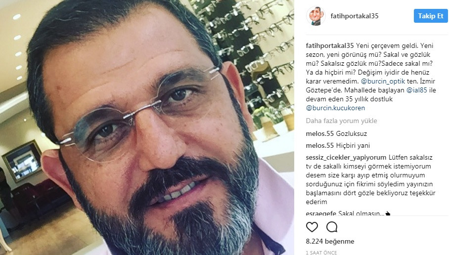 Fatih Portakal'ın yeni imajı: Sakaldan sonra gözlük! - Resim : 1