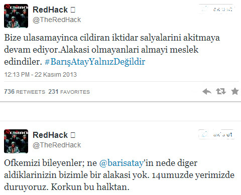 Redhack'ten Barış Atay tepkisi; Bize ulaşamayan halka saldırıyor! - Resim : 1