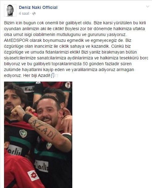 Amedspor oyuncusu Deniz Naki'ye 12 maç ceza - Resim : 1