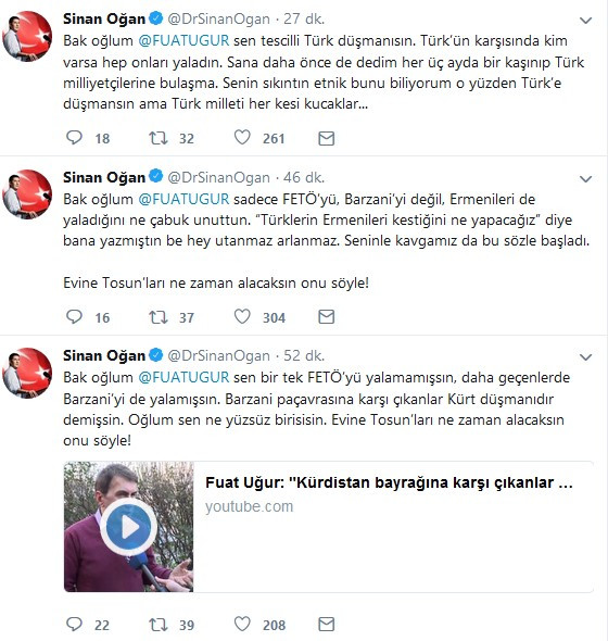 Birbirlerine girdiler! Sinan Oğan'dan Türkiye yazarı Uğur'a: Evine tosunları ne zaman alacaksın? - Resim : 1