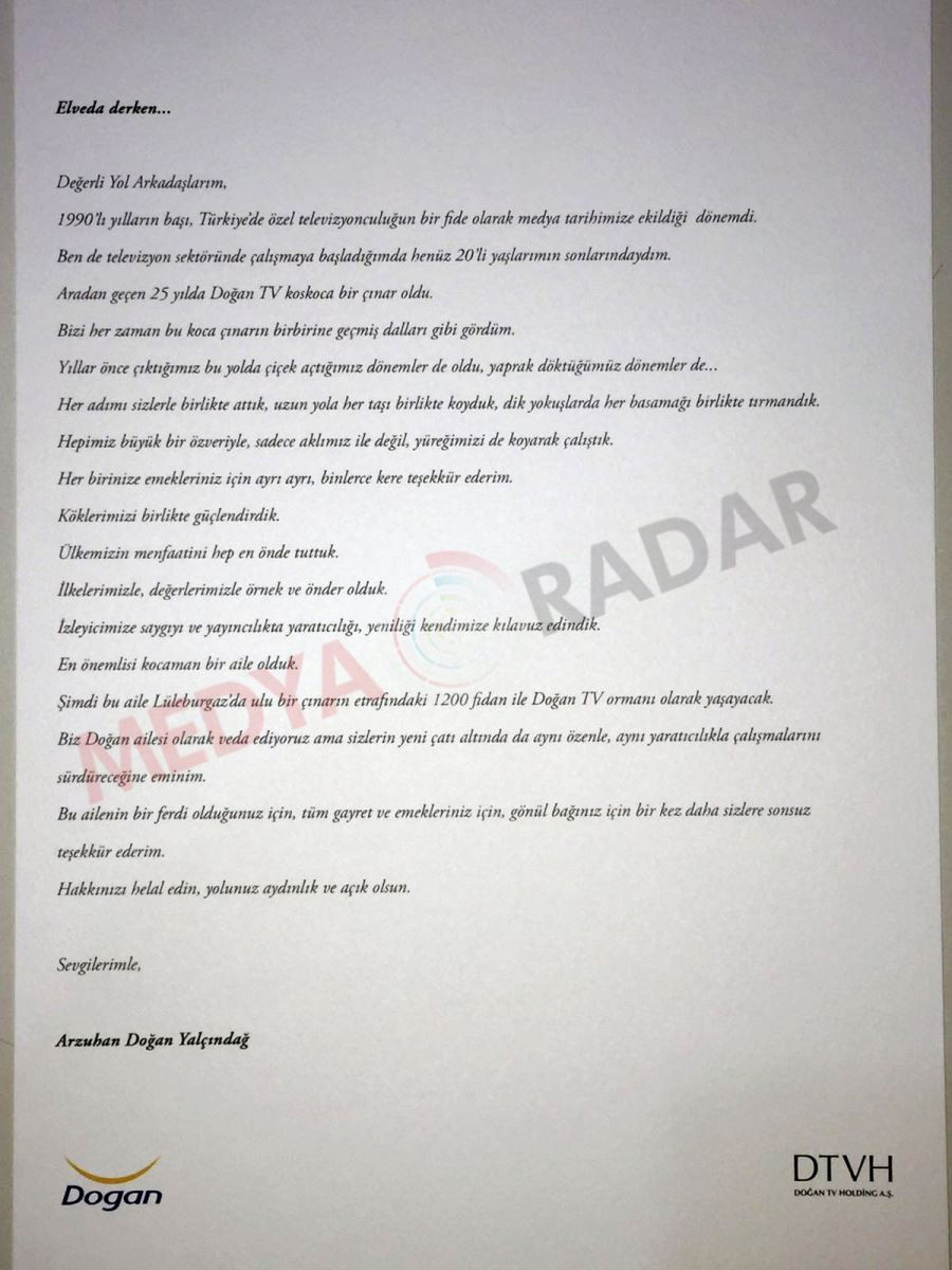 Arzuhan Doğan Yalçındağ böyle veda etti: Çiçek açtığımız dönemler de oldu, yaprak döktüğümüz dönemler de...(Medyaradar/Özel) - Resim : 1